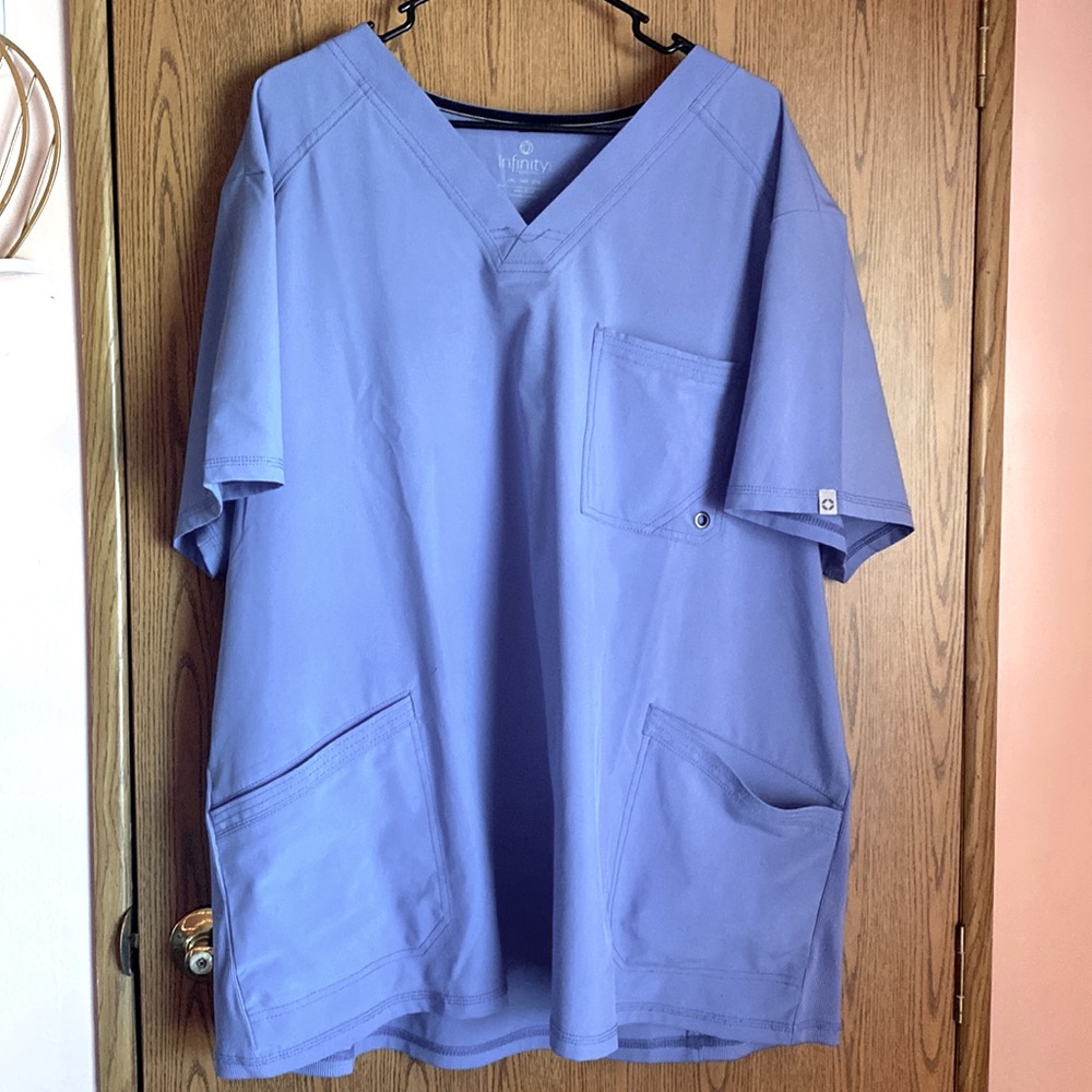 Seal Blue Scrub Top